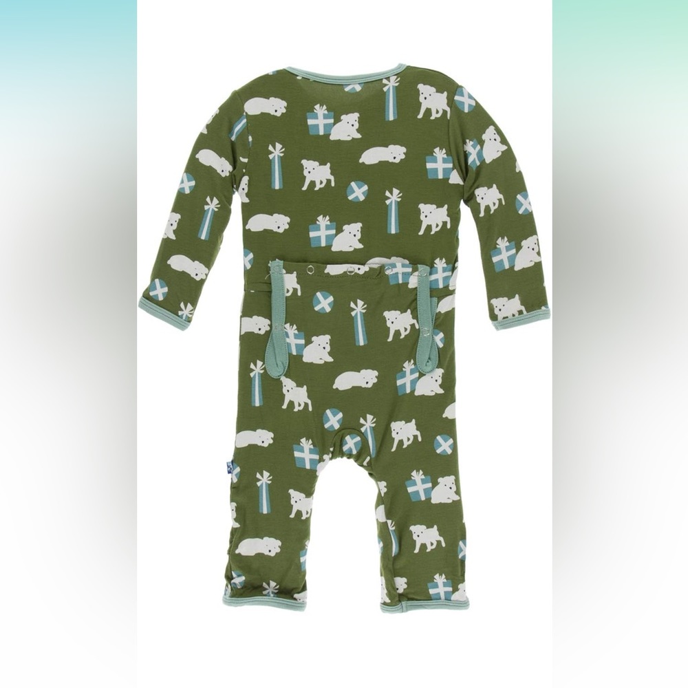 COPY - Kickee Pants holiday print coverall pjs